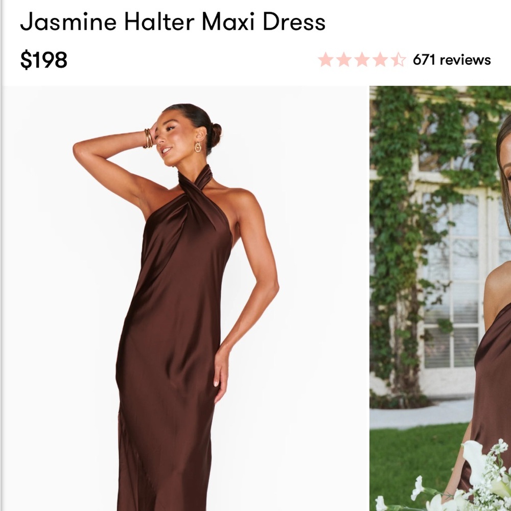 Elegant Brown Halter Maxi Dress